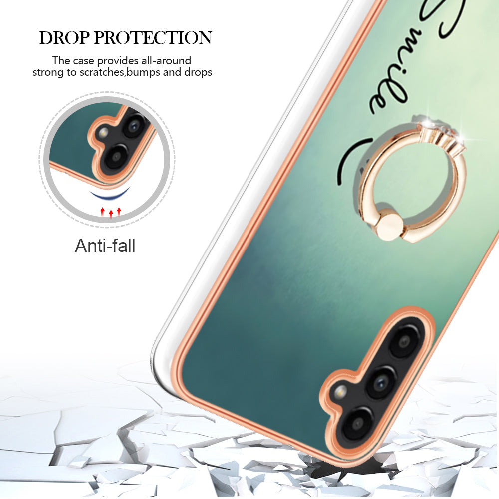 YB IMD Series-20 Style D for Samsung Galaxy A35 5G Kickstand Case 2.0mm Slim TPU Phone Cover - Keep Smile YB IMD Series-20 Style D for Samsung Galaxy A35 5G Kickstand Case 2.0mm Slim TPU Phone Cover - Keep Smile